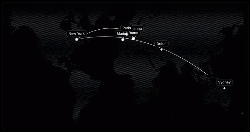 World map routes